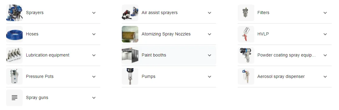 Coatings Spray System Equipment and Accessories